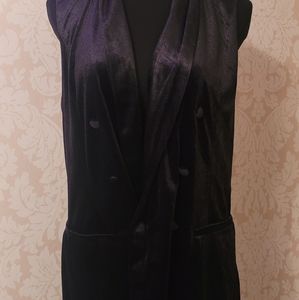 A New Day Women's Black Velvet Doublebreasted Vest